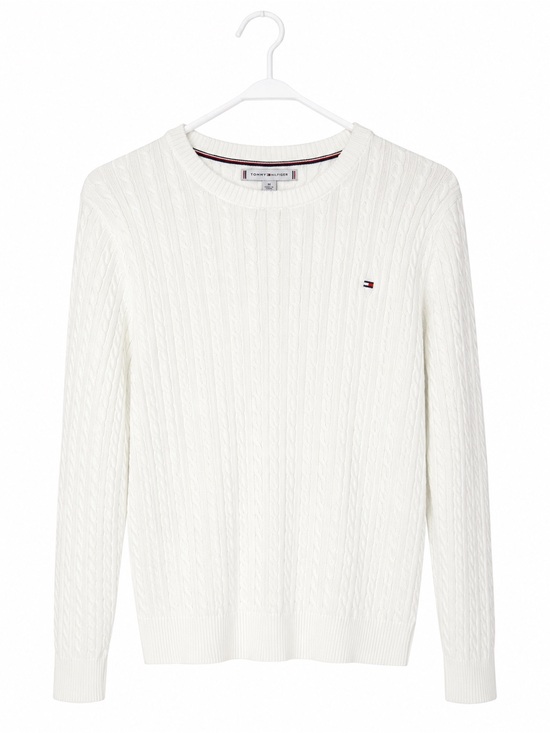 Tommy Hilfiger Sweaters - Tommy Hilfiger Ivory Cable Knit Crewneck Sweater | Classic Preppy